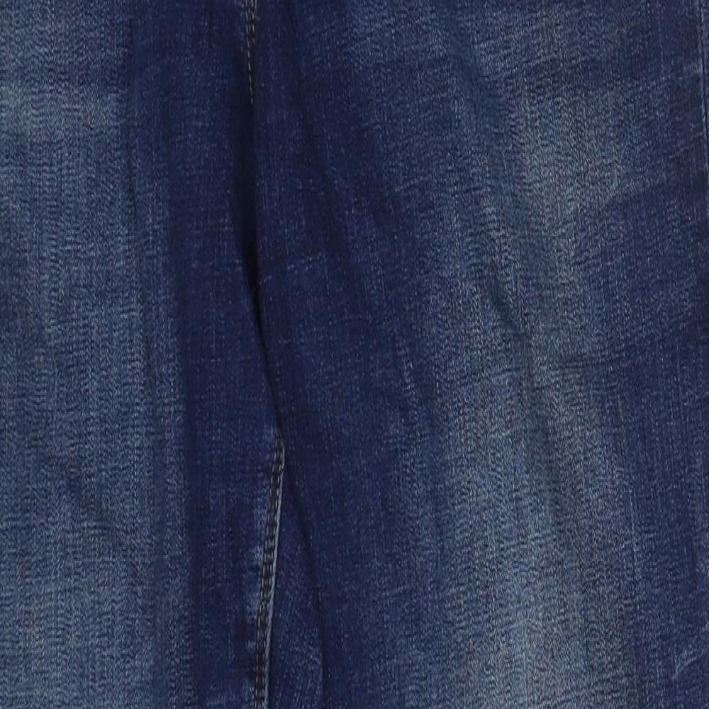 John Rocha Womens Blue  Cotton Straight Jeans Size 14 L29 in Regular Button