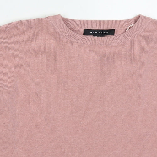 New Look Womens Pink Round Neck  Viscose Pullover Jumper Size 6