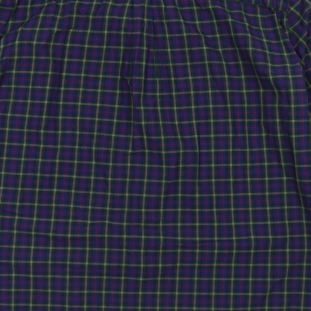 NEXT Mens Blue Plaid Cotton  Button-Up Size 2XL Collared Button
