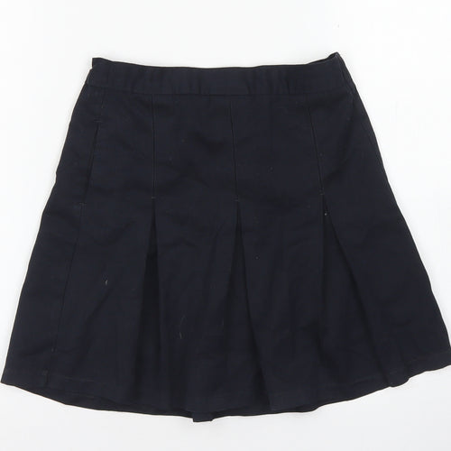 Marks & Spencer Girls Blue  Polyester Pleated Skirt Size 7 Years  Regular  - School Wear
