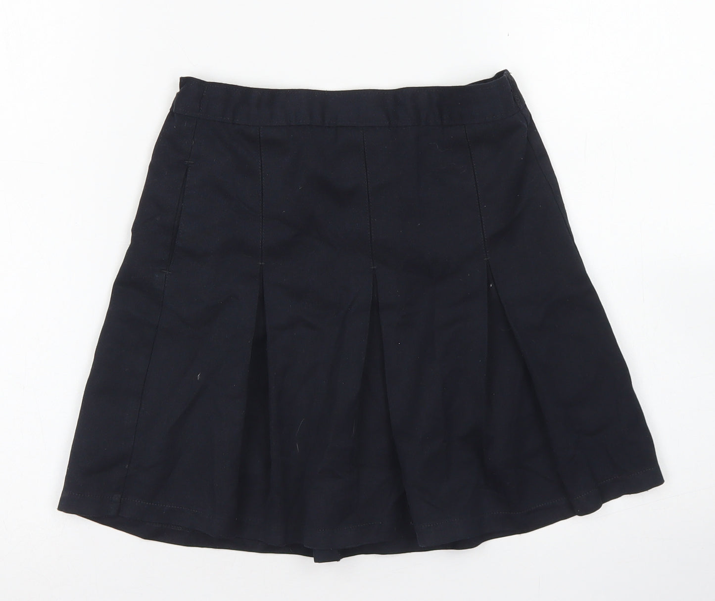 Marks & Spencer Girls Blue  Polyester Pleated Skirt Size 7 Years  Regular  - School Wear