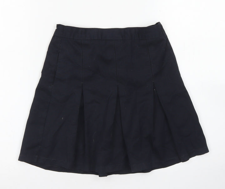 Marks & Spencer Girls Blue  Polyester Pleated Skirt Size 7 Years  Regular  - School Wear