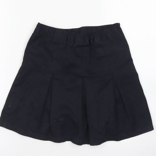 Marks & Spencer Girls Blue  Polyester Pleated Skirt Size 7 Years  Regular  - School Wear
