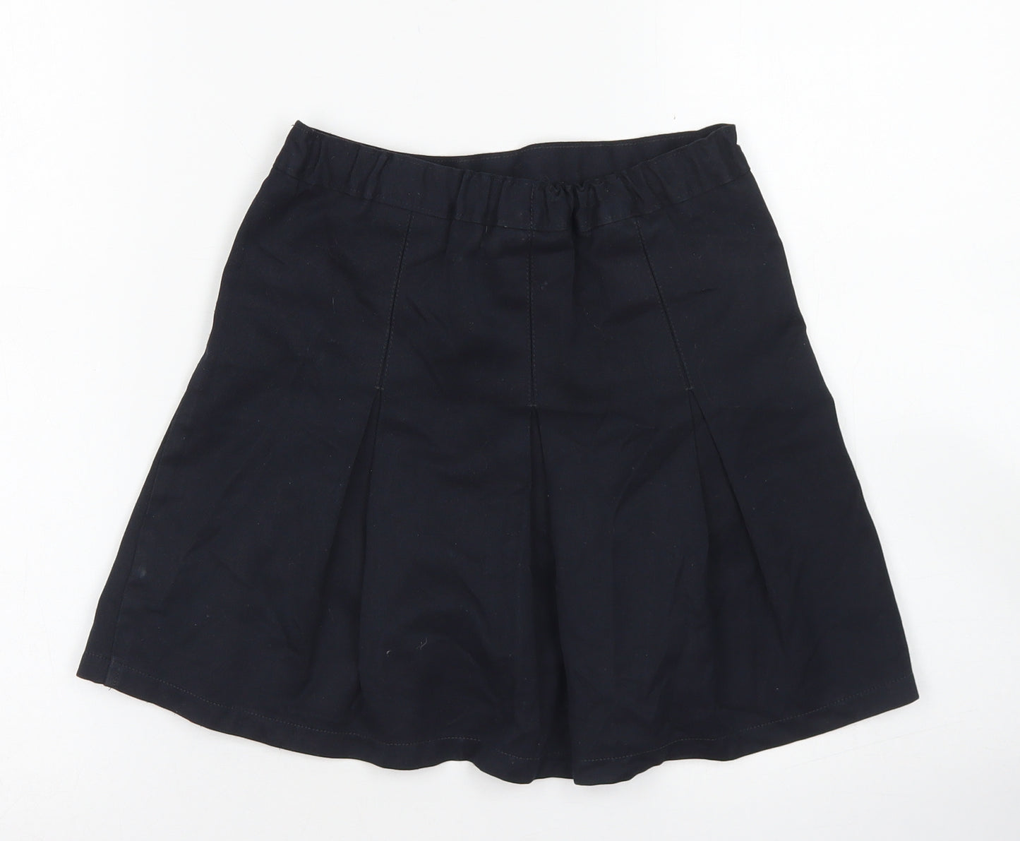 Marks & Spencer Girls Blue  Polyester Pleated Skirt Size 7 Years  Regular  - School Wear