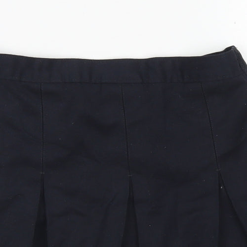 Marks & Spencer Girls Blue  Polyester Pleated Skirt Size 7 Years  Regular  - School Wear
