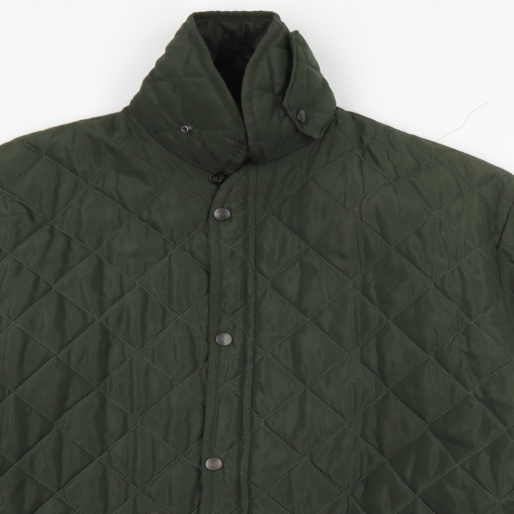 Country Collection Mens Green Argyle/Diamond  Pea Coat Coat Size XL  Zip