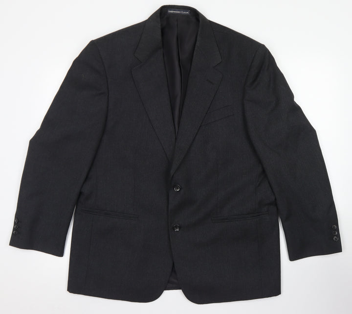 Greenwoods Classic Mens Grey  Wool Jacket Blazer Size 42