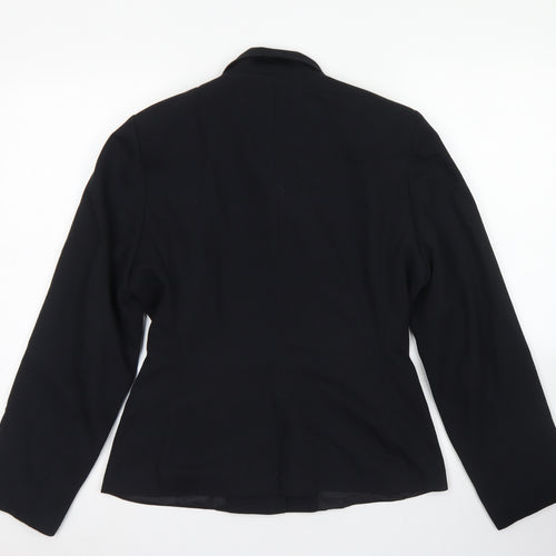 Bay Trading Company Womens Black  Polyester Jacket Blazer Size 12