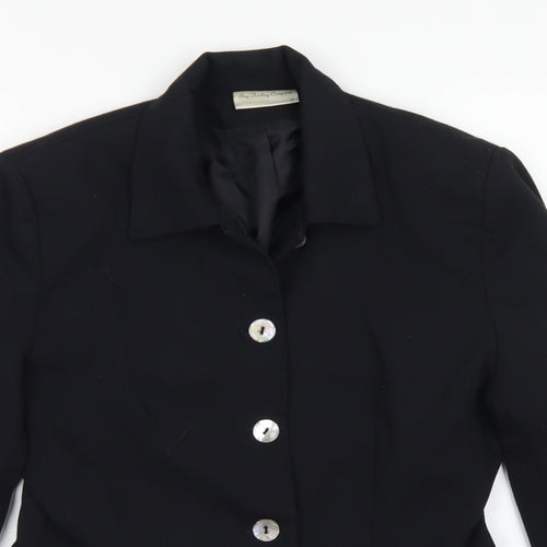 Bay Trading Company Womens Black  Polyester Jacket Blazer Size 12