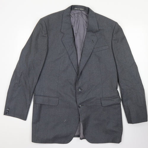 Burton Mens Grey Striped Wool Jacket Blazer Size 40