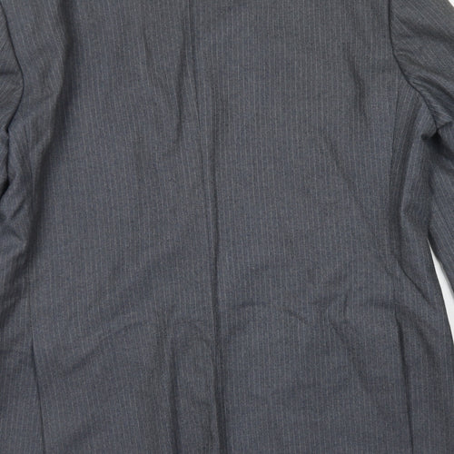 Burton Mens Grey Striped Wool Jacket Blazer Size 40