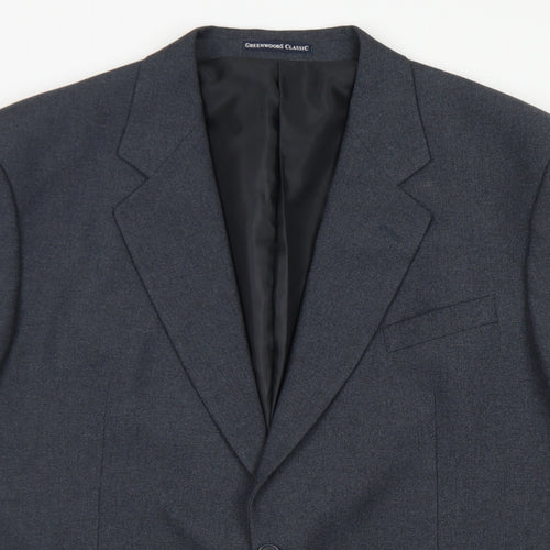 Greenwoods Classic Mens Grey  Polyester Jacket Blazer Size 46