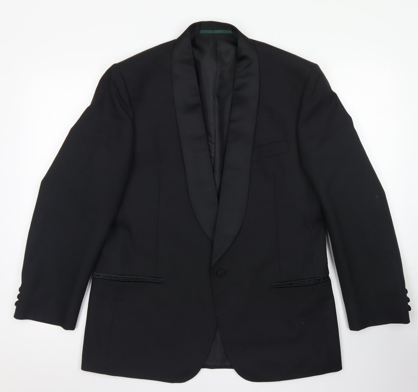 Dunn & Co Mens Black  Polyester Jacket Blazer Size 36