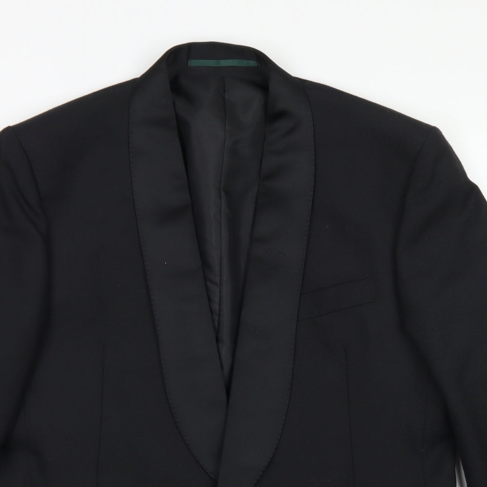 Dunn & Co Mens Black  Polyester Jacket Blazer Size 36