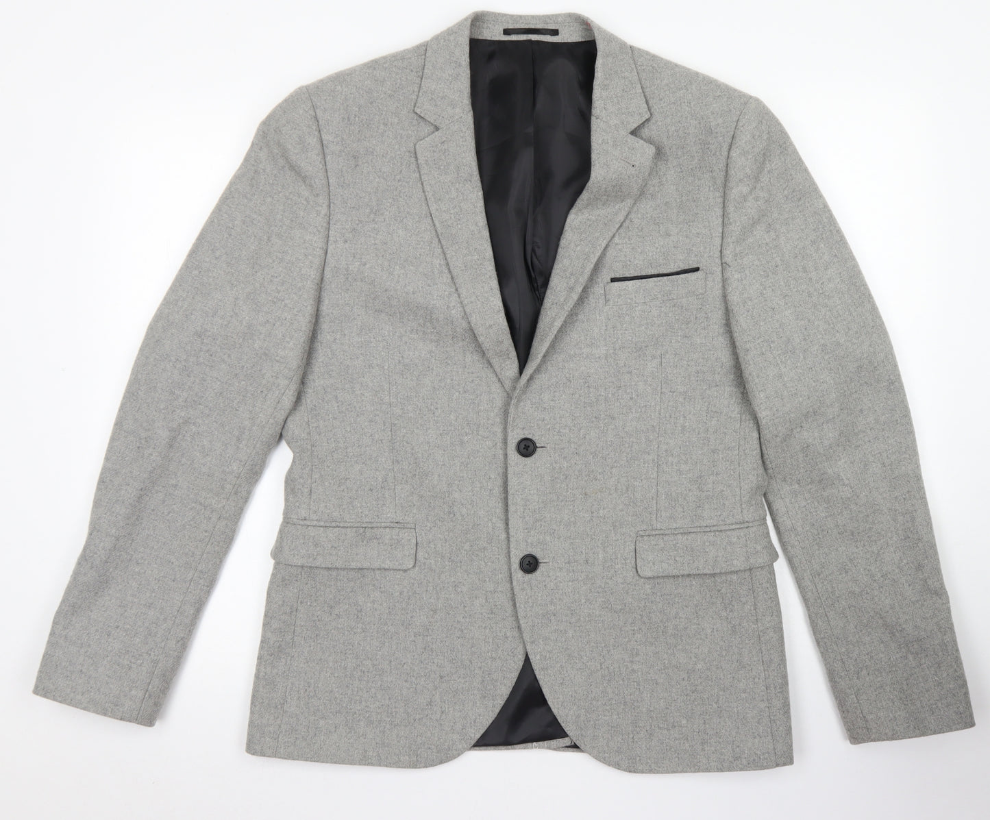 Cedar Wood State Mens Grey  Wool Jacket Blazer Size L   - Skinny Fit