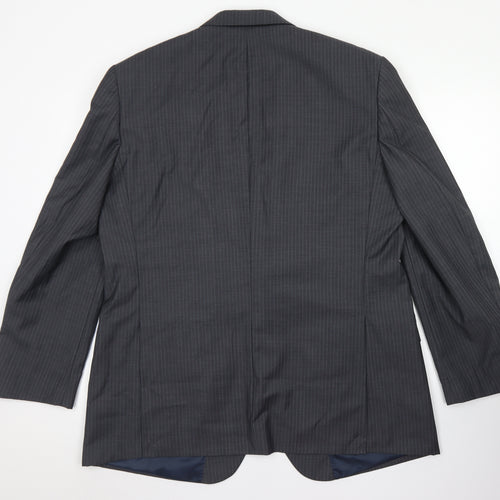 Butler & Webb Mens Grey Striped Wool Jacket Blazer Size 46
