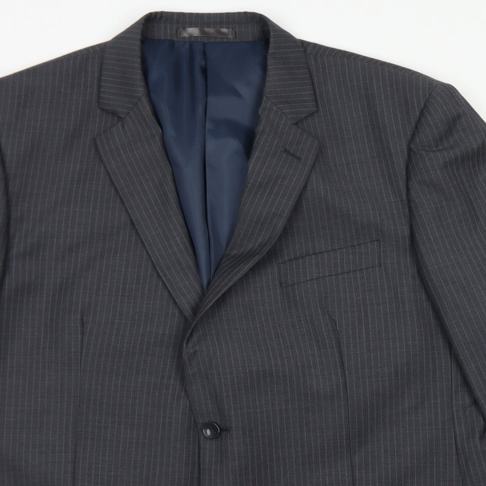 Butler & Webb Mens Grey Striped Wool Jacket Blazer Size 46