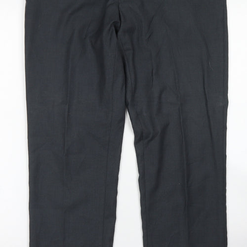 Tailor & Cutter Mens Grey  Polyester Dress Pants Trousers Size 34 in L31 in Regular Button