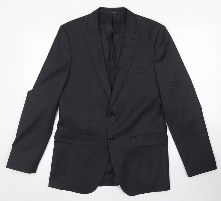 Zara Mens Grey  Wool Jacket Blazer Size 36