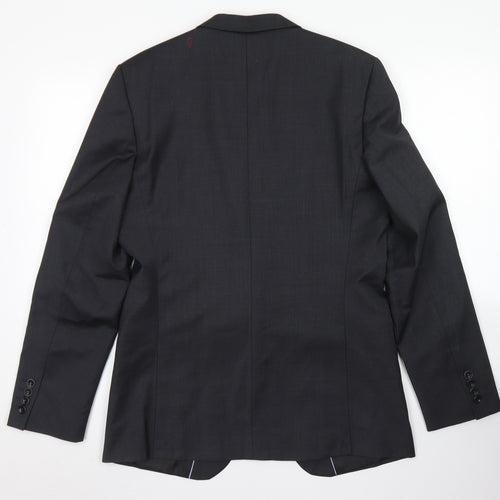 Zara Mens Grey  Wool Jacket Blazer Size 36