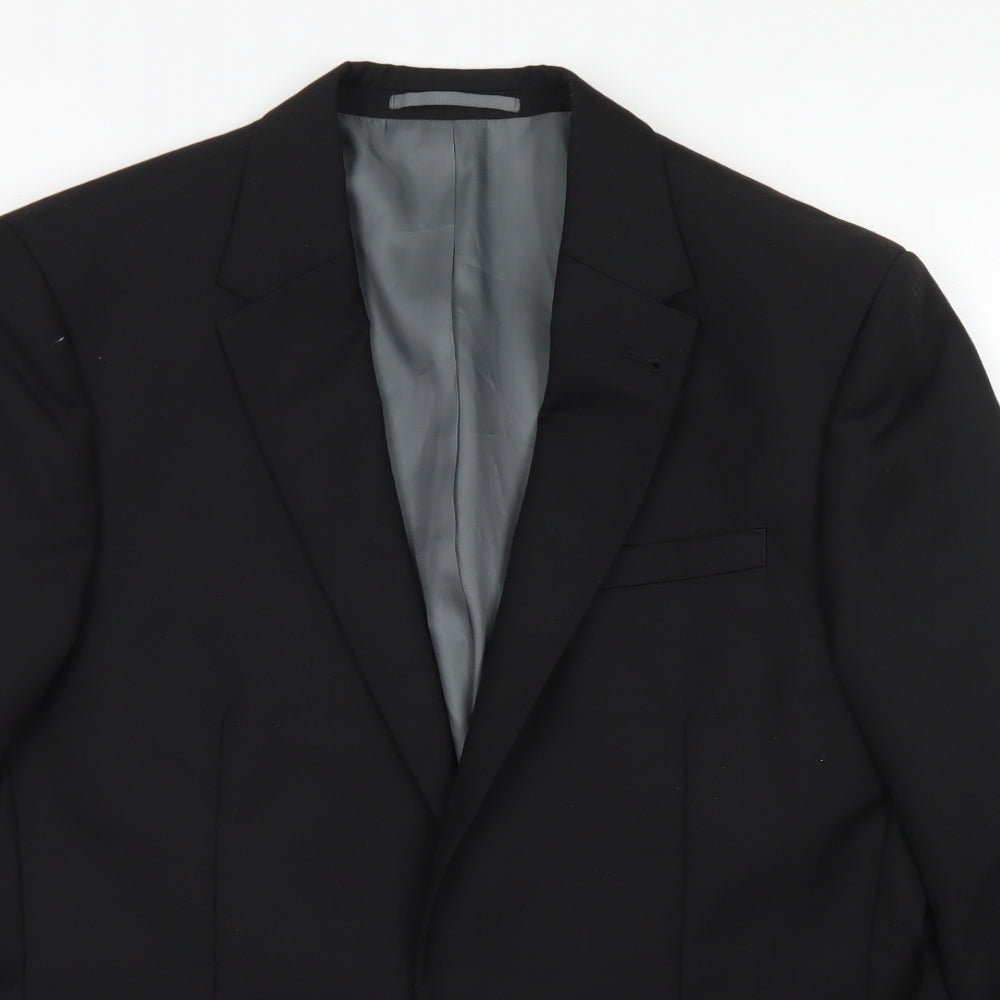 River Island Mens Black  Polyester Jacket Blazer Size 42
