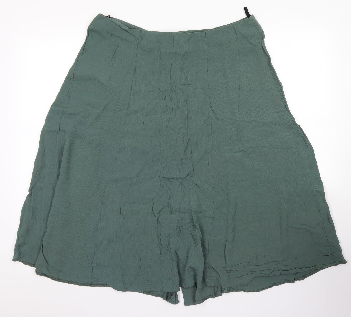 Preworn Womens Green  Viscose Flare Skirt Size 20   Button