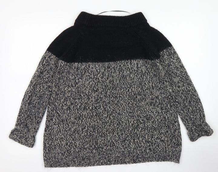 River Island Womens Grey Round Neck  Acrylic Pullover Jumper Size 6
