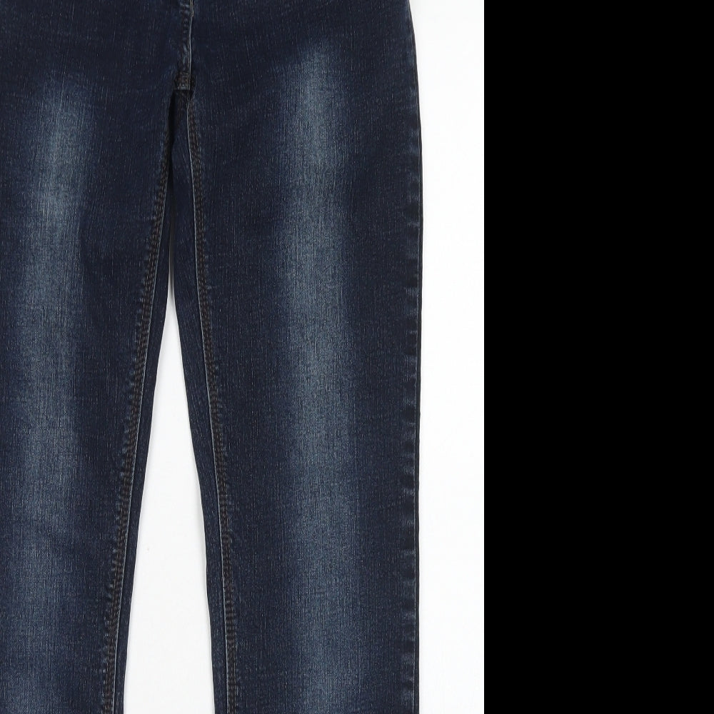 F&F Womens Blue  Cotton Bootcut Jeans Size 12 L30 in Regular Button