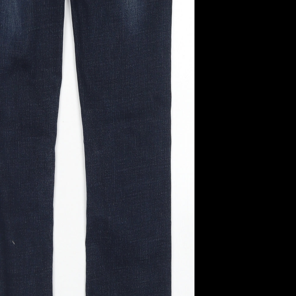 F&F Womens Blue  Cotton Bootcut Jeans Size 12 L30 in Regular Button