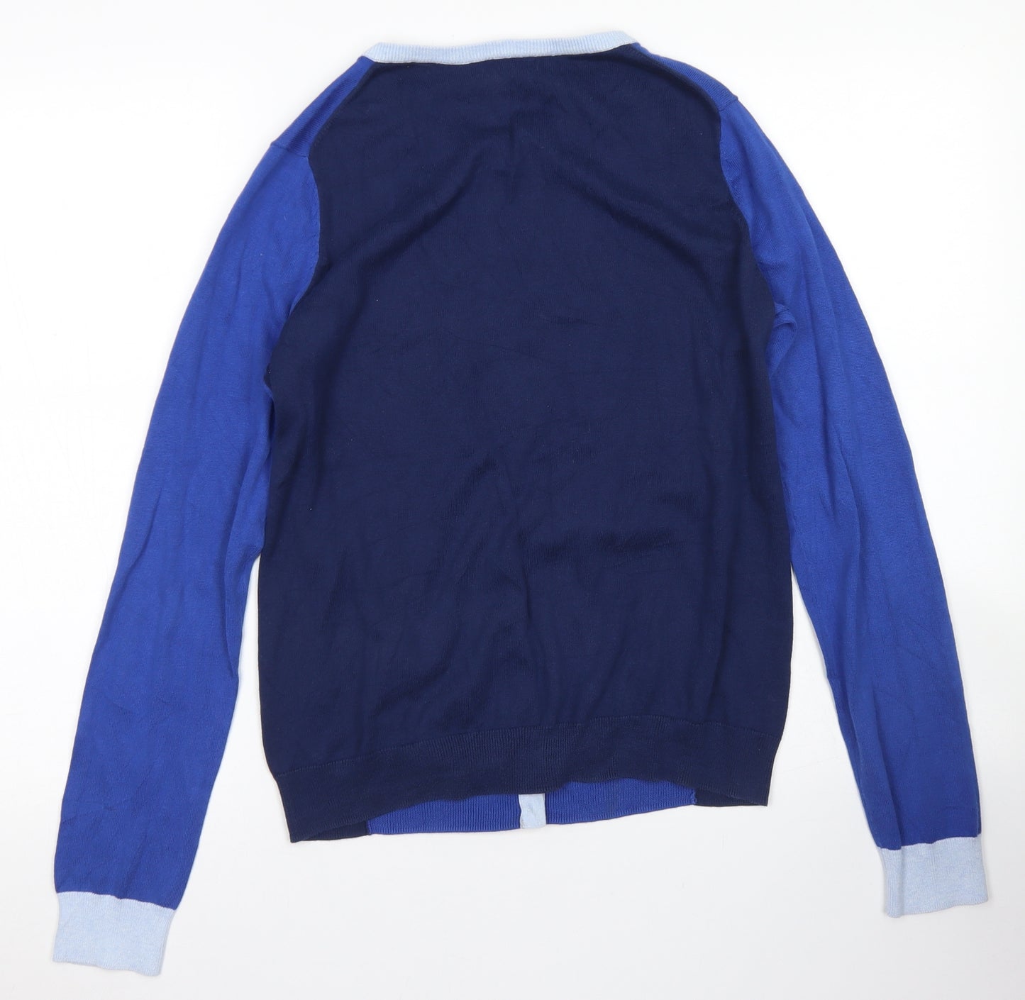 Lands' End Womens Blue Crew Neck  Cotton Pullover Jumper Size S