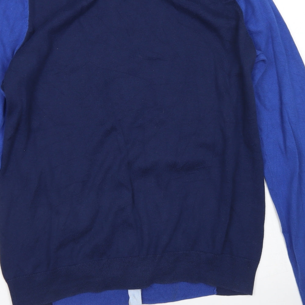Lands' End Womens Blue Crew Neck  Cotton Pullover Jumper Size S