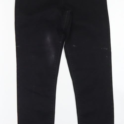 Papaya Womens Black  Cotton Skinny Jeans Size 8 L27 in Regular Button
