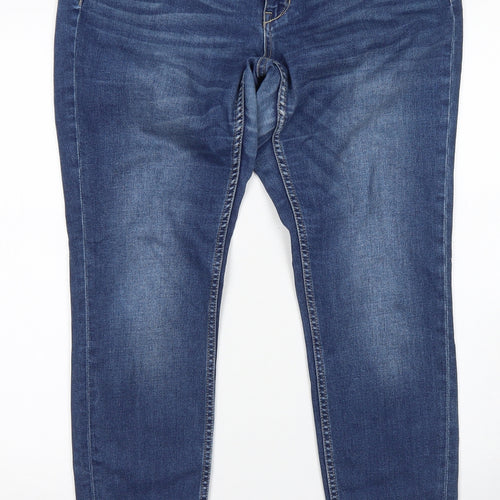 Diverse Womens Blue  Cotton Skinny Jeans Size 32 in L28 in Regular Button