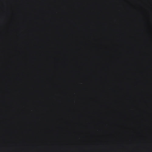 M&S Collection Womens Black  Polyester Basic Blouse Size 10 Round Neck - Lace sleeve detail