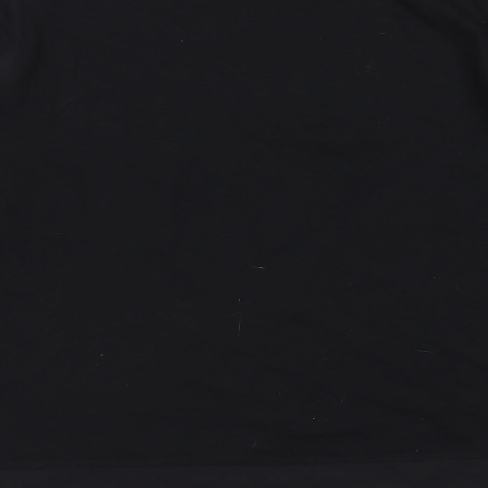 M&S Collection Womens Black  Polyester Basic Blouse Size 10 Round Neck - Lace sleeve detail