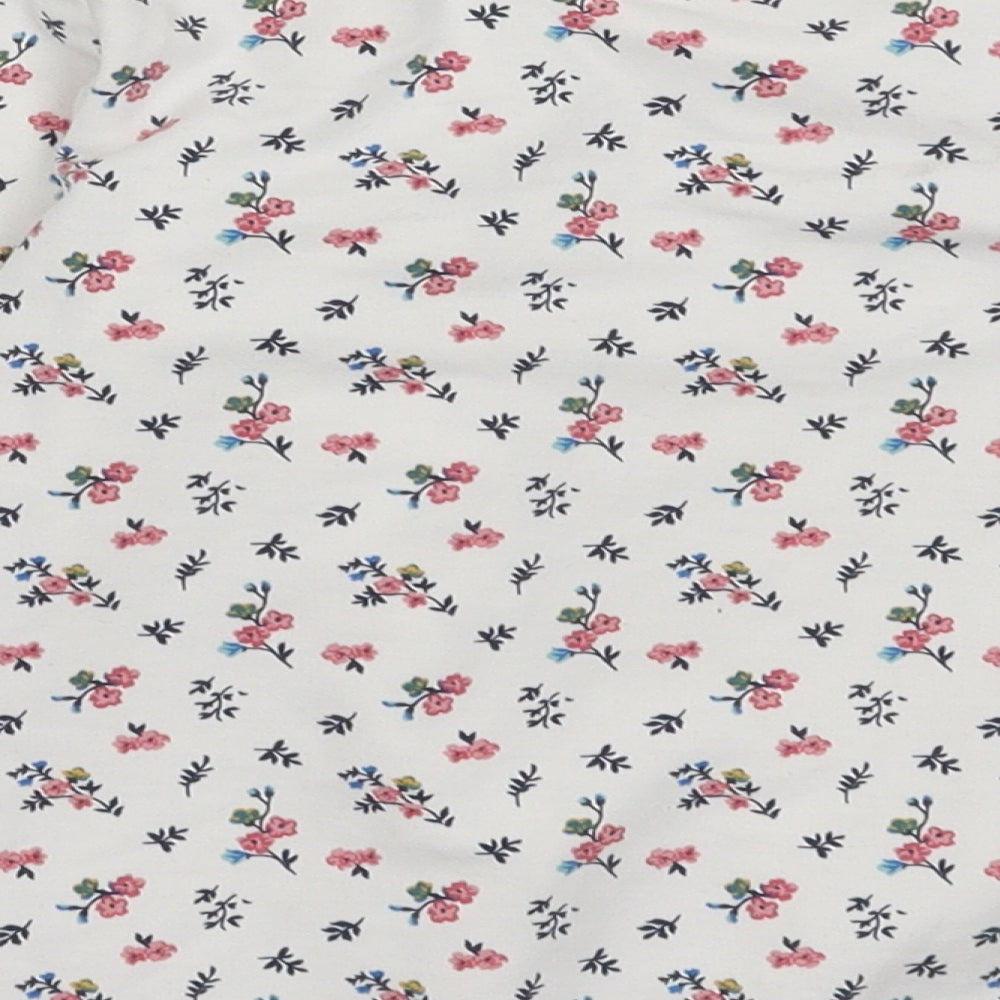 Matalan Girls White Crew Neck Floral Polyester Pullover Jumper Size 5-6 Years  Pullover
