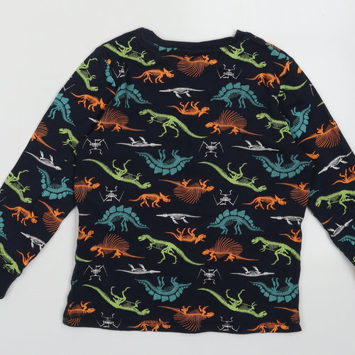Lily & Dan Boys Blue Geometric Cotton Pullover Sweatshirt Size 7-8 Years  Pullover - Dinosaur print