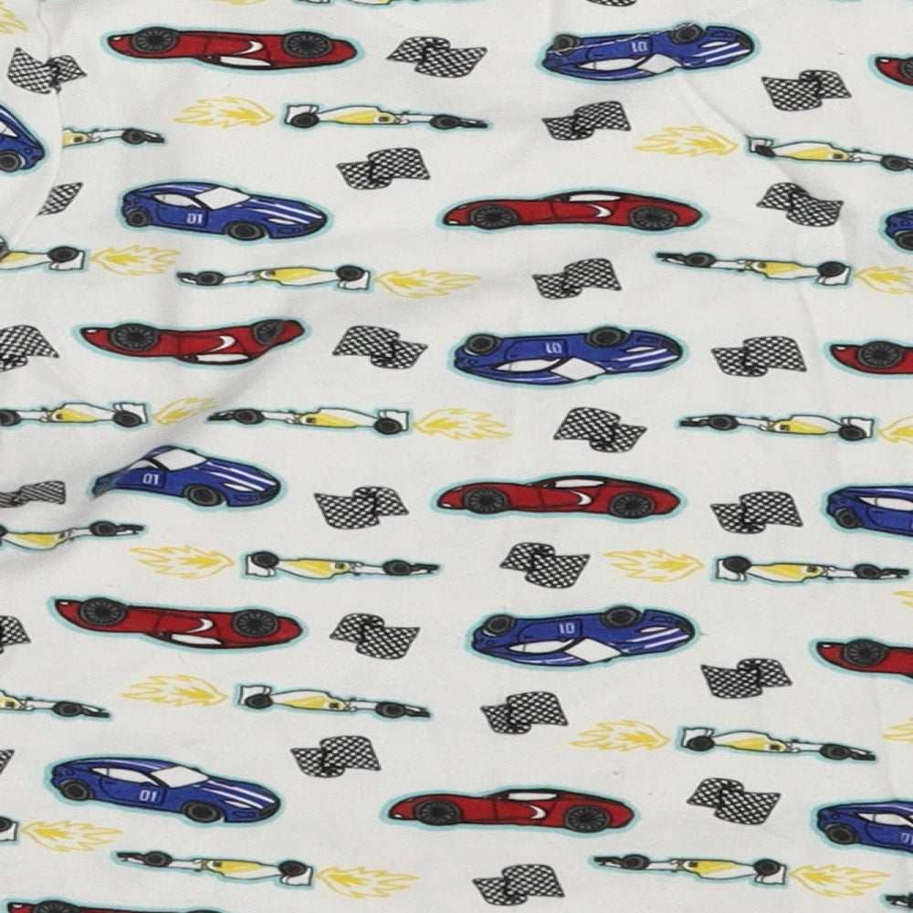 Lily& Dan Boys White Geometric Cotton Pullover Sweatshirt Size 7-8 Years  Pullover - cars