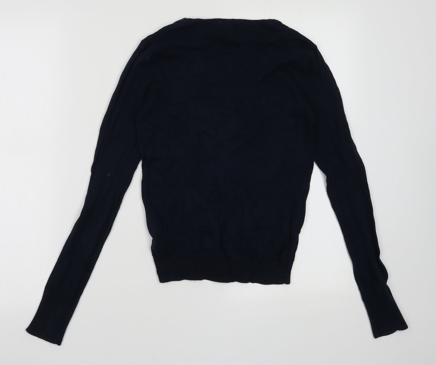 Primark Womens Blue V-Neck  Cotton Cardigan Jumper Size 4