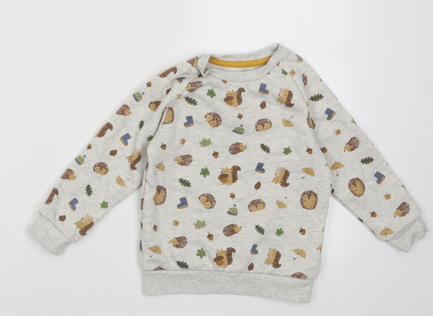 Primark Girls Grey Animal Print Cotton Pullover Jumper Size 24 Months  Pullover - Squirrel