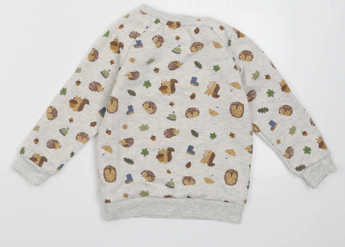 Primark Girls Grey Animal Print Cotton Pullover Jumper Size 24 Months  Pullover - Squirrel