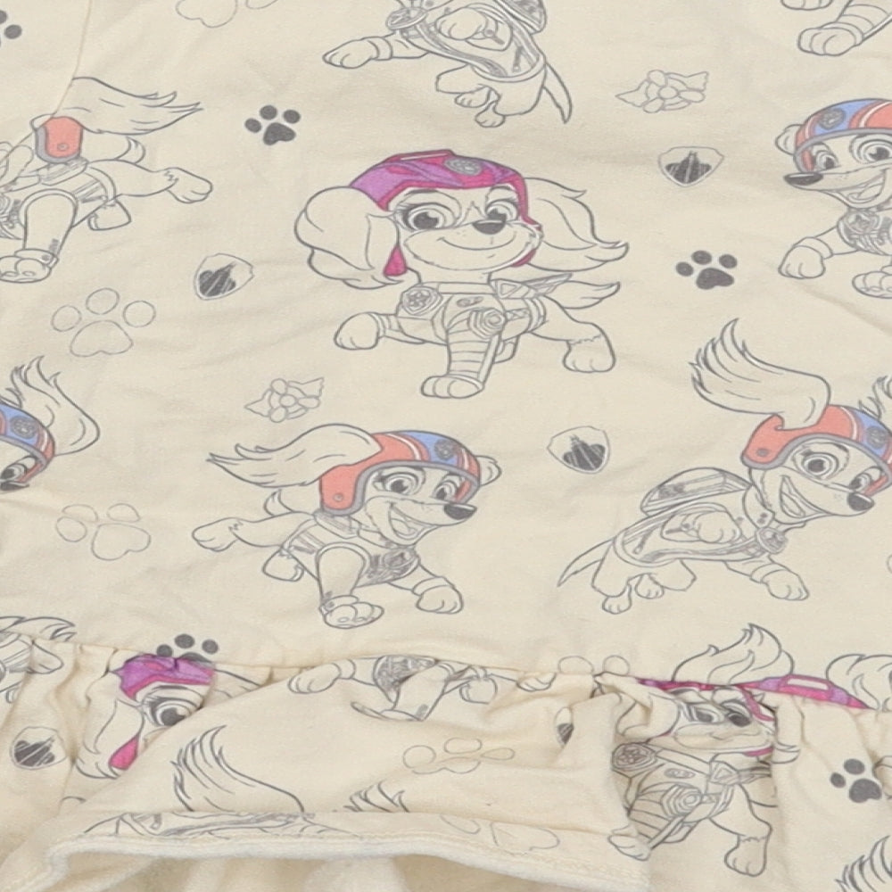 George Girls Pink Geometric Cotton Jumper Dress  Size 2-3 Years  Crew Neck Pullover - Paw patrol