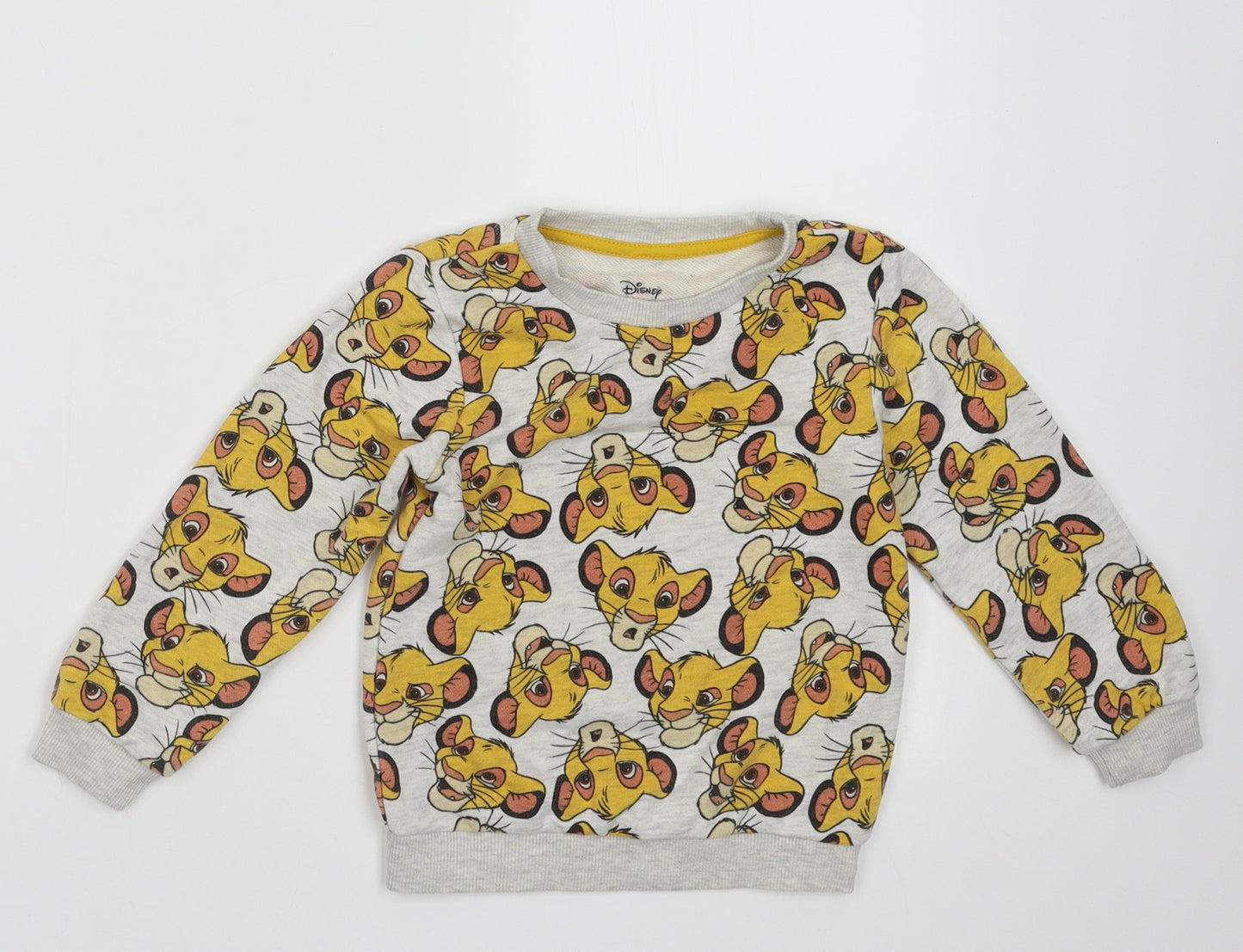 Primark Girls Grey Animal Print Cotton Pullover Jumper Size 24 Months  Pullover - the lion king