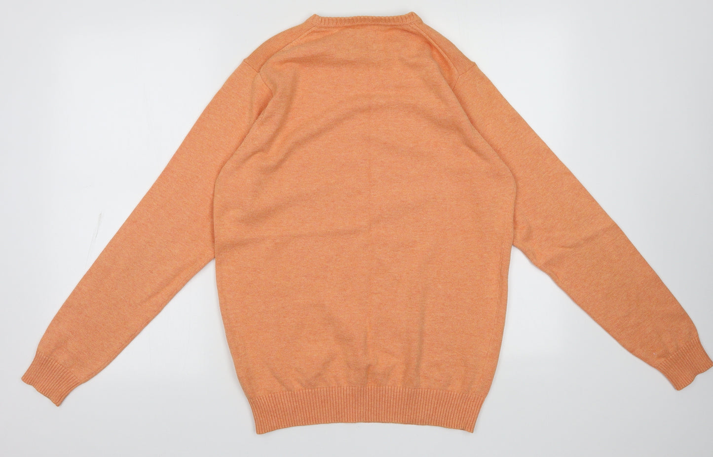 Morley Mens Orange Crew Neck  Cotton Pullover Jumper Size S