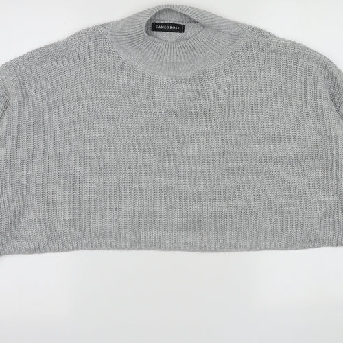 Cameo Rose Womens Grey High Neck  Acrylic Pullover Jumper Size M   - cropped