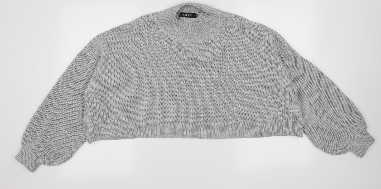 Cameo Rose Womens Grey High Neck  Acrylic Pullover Jumper Size M   - cropped