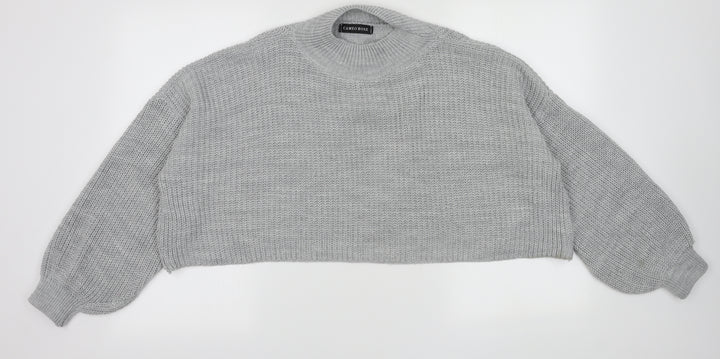 Cameo Rose Womens Grey High Neck  Acrylic Pullover Jumper Size M   - cropped