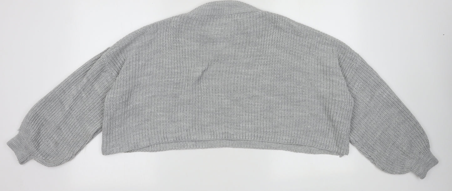 Cameo Rose Womens Grey High Neck  Acrylic Pullover Jumper Size M   - cropped