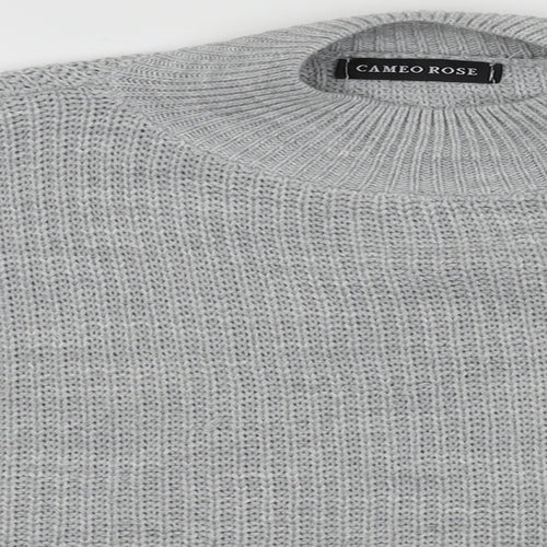 Cameo Rose Womens Grey High Neck  Acrylic Pullover Jumper Size M   - cropped