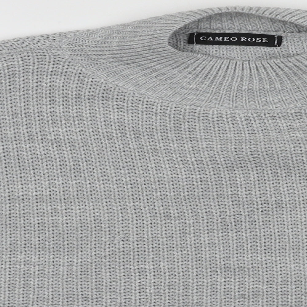 Cameo Rose Womens Grey High Neck  Acrylic Pullover Jumper Size M   - cropped